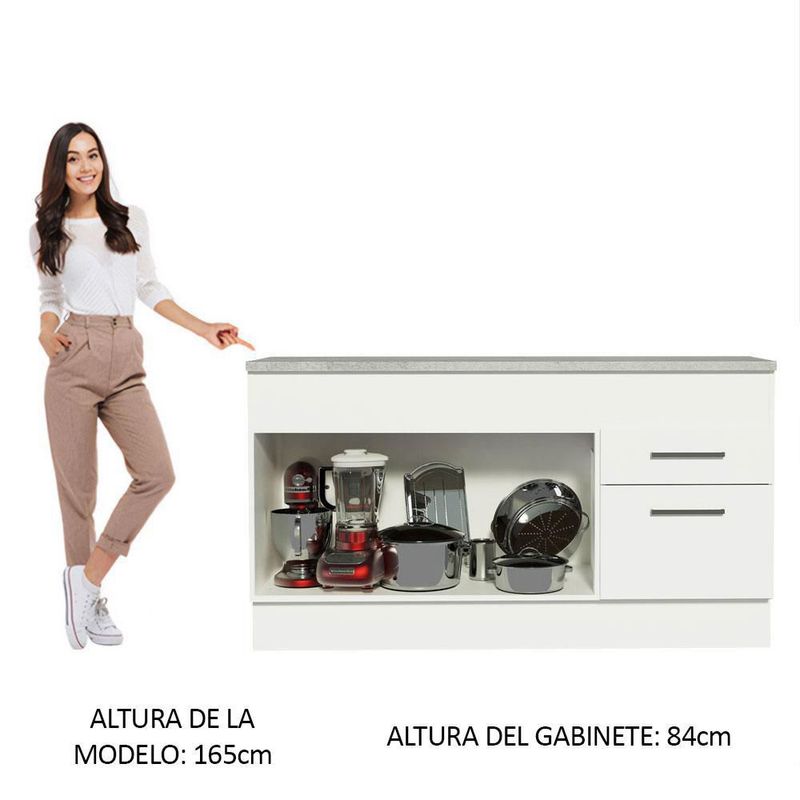 Gabinete bajo bufetera madesa agata 150cm con encimera bb