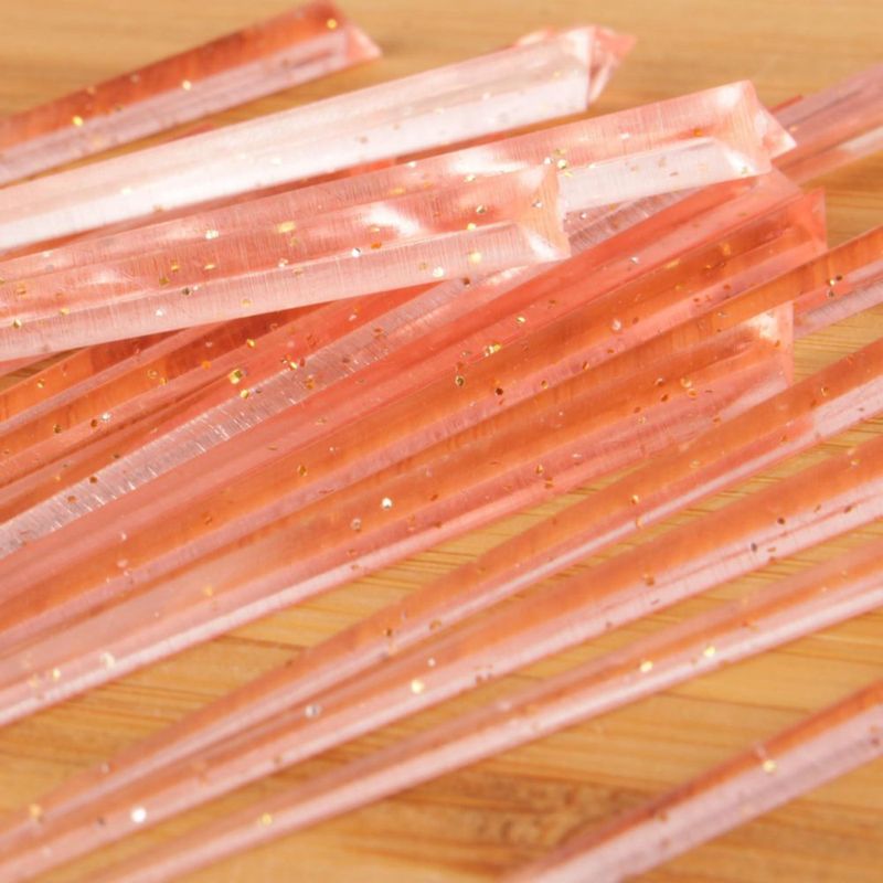 Palillos decorativos SKEWER BambooMN 89 cm rosa con brillo dorado - 300 unidades