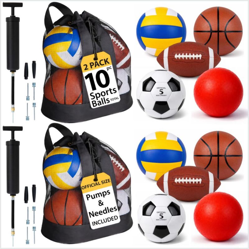 Juego de 10 pelotas deportivas WILDARC con bomba