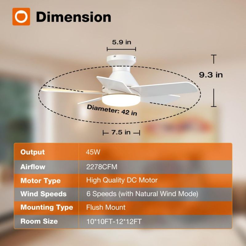 Ventilador de techo addlon 81 cm blanco con control remoto y luz