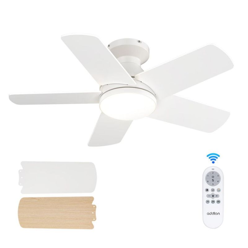 Ventilador de techo addlon 81 cm blanco con control remoto y luz
