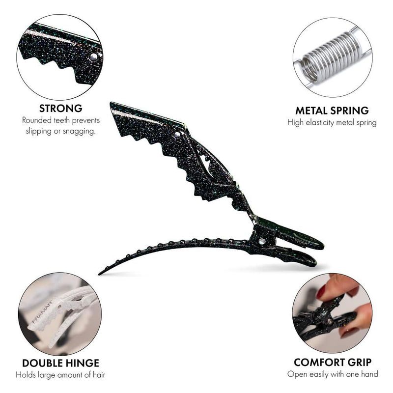 Clip para el cabello FRAMAR Glitter - Pack de 4 pinzas de alicates