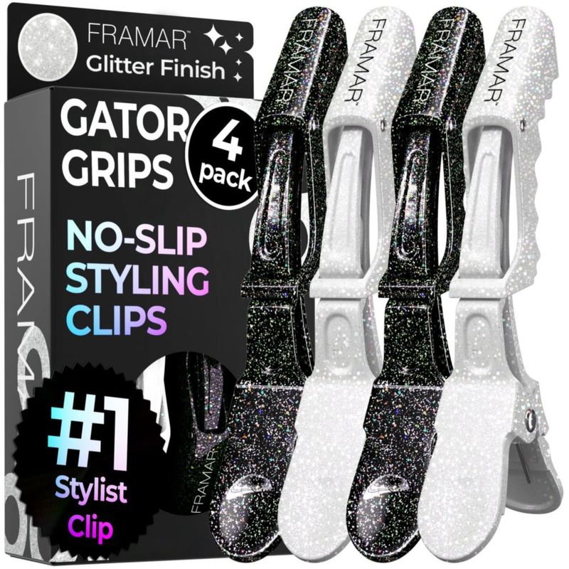 Clip para el cabello FRAMAR Glitter - Pack de 4 pinzas de alicates