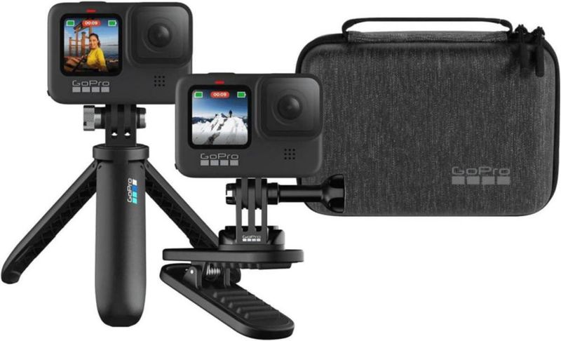 Kit de viaje GoPro Shorty 23 cm + Estuche + Clip giratorio