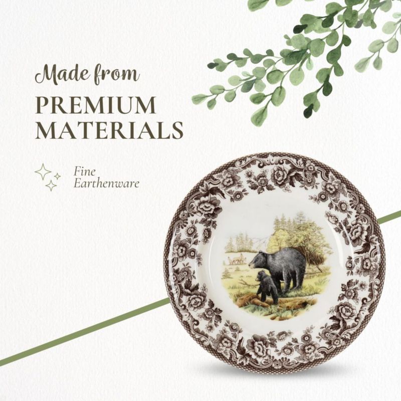 Plato de cena Spode 27 cm con diseño de oso en cerámica