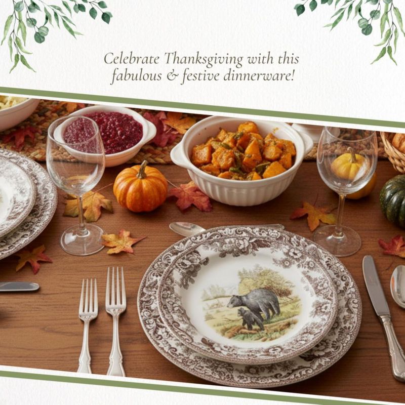 Plato de cena Spode 27 cm con diseño de oso en cerámica