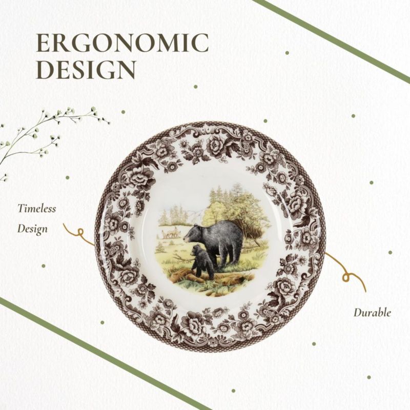 Plato de cena Spode 27 cm con diseño de oso en cerámica