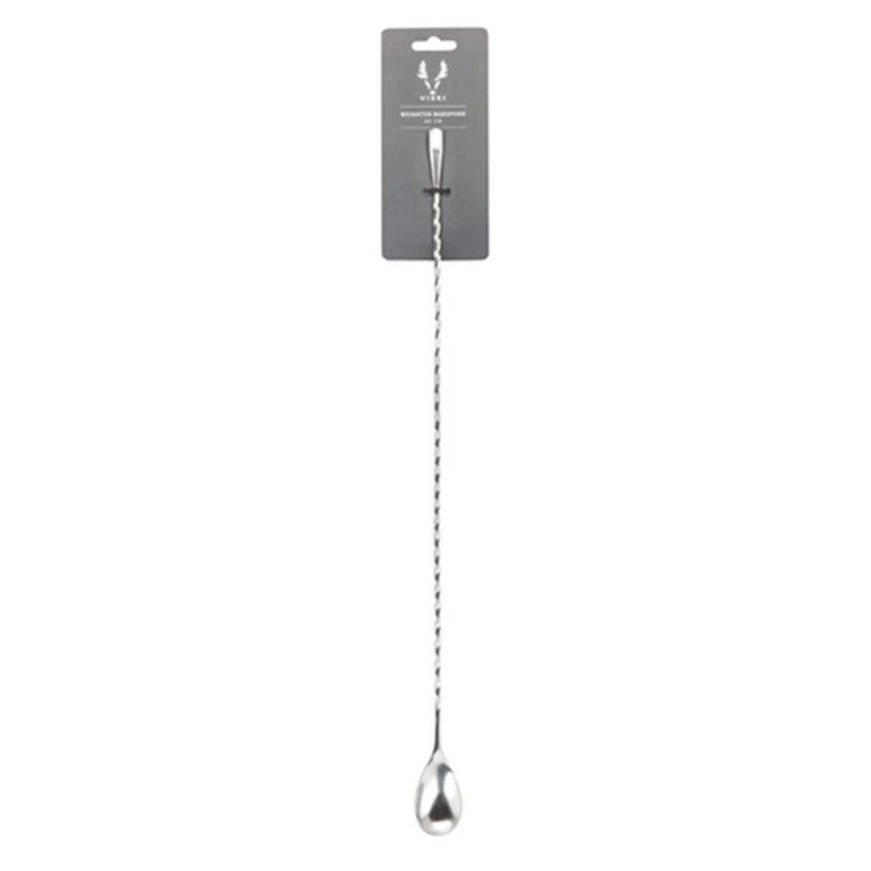 Cuchara de bar Viski 40 cm acero inoxidable trenzada plateada