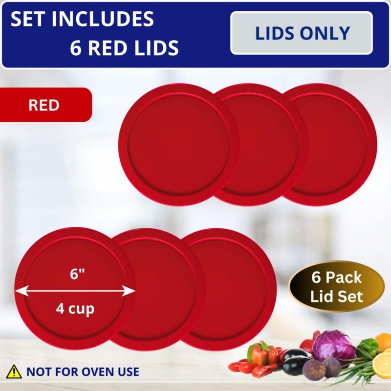 Tapas para recipientes Klare Ware 950 ml Pack de 6 rojo
