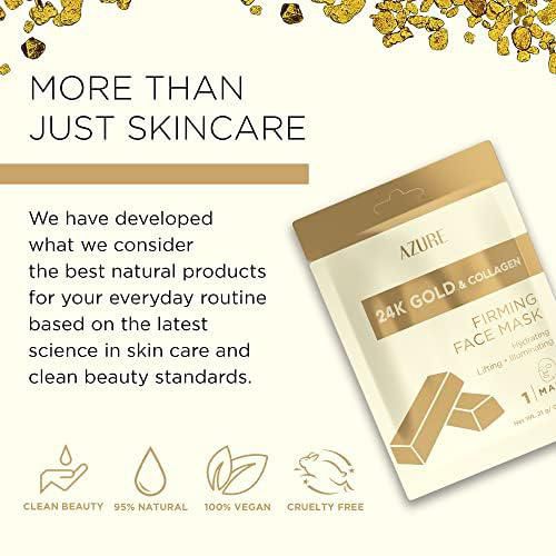 Mascarilla facial Azure 24K Oro y Colágeno – Pack de 10