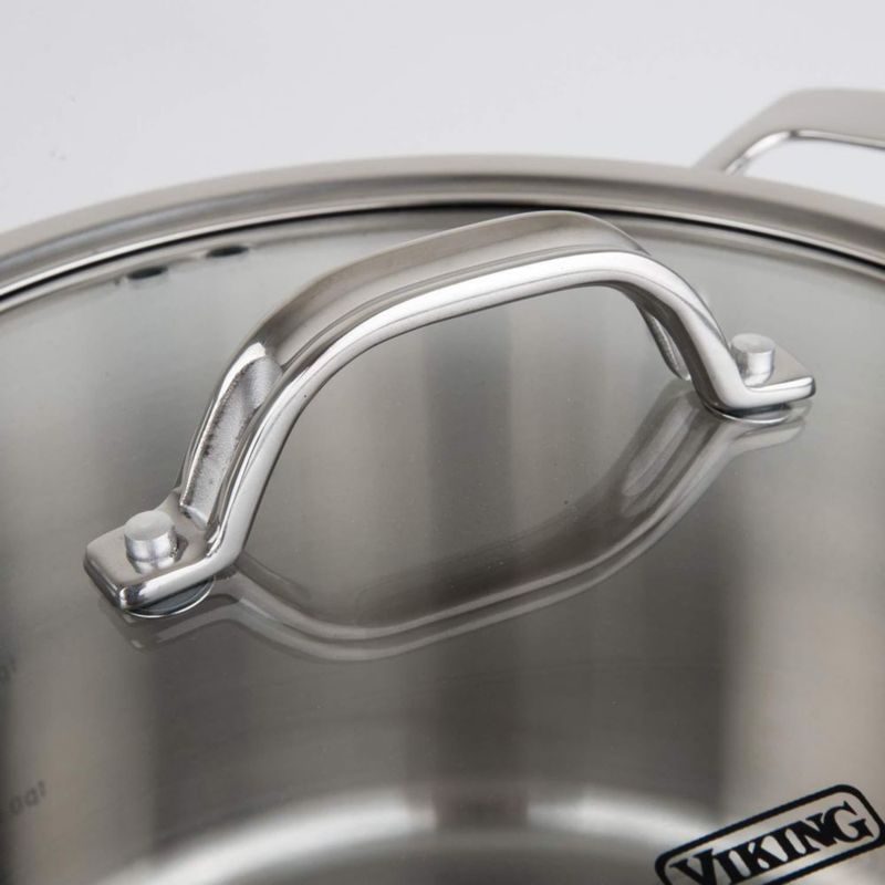 Sartén Viking 3.6 L de Acero Inoxidable con Tapa Plateada