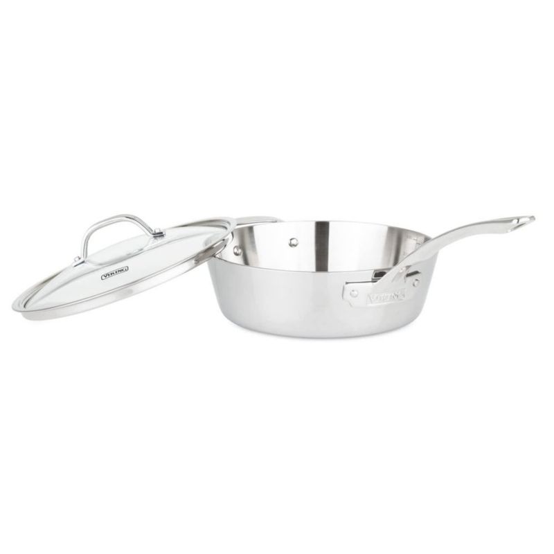 Sartén Viking 3.6 L de Acero Inoxidable con Tapa Plateada