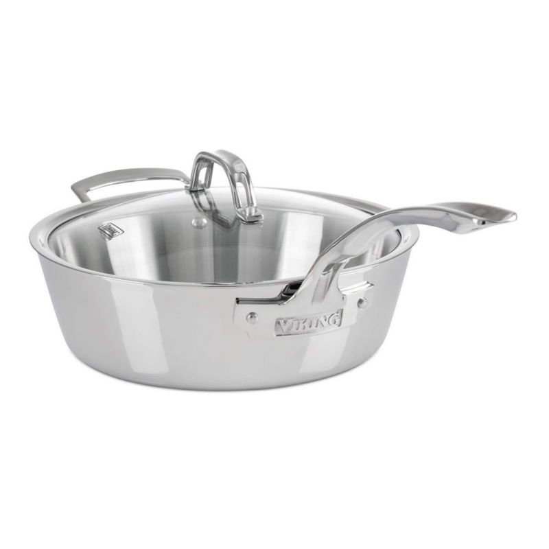Sartén Viking 3.6 L de Acero Inoxidable con Tapa Plateada