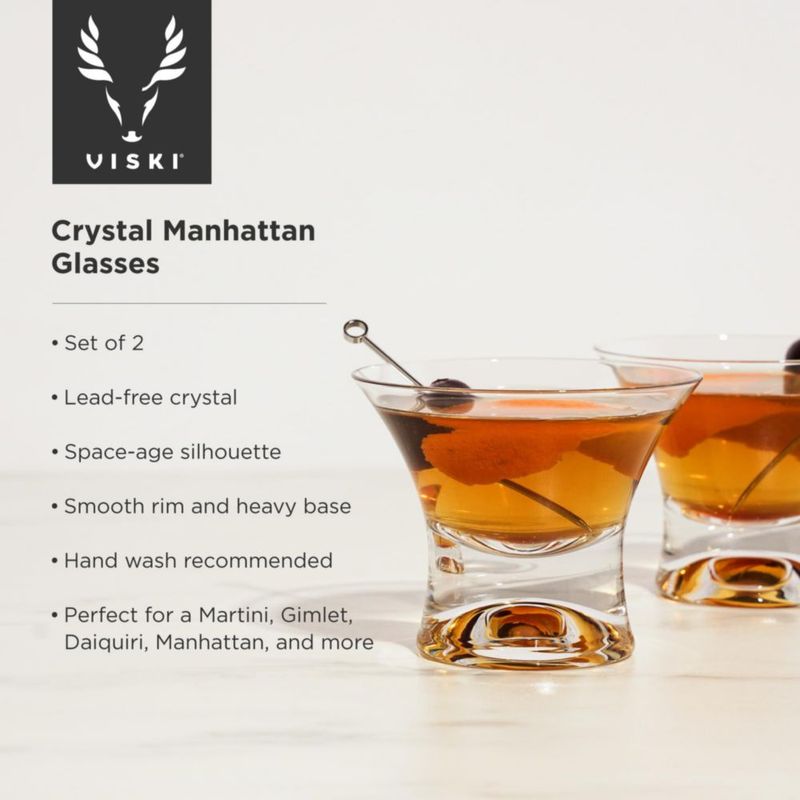 Vaso de cóctel Viski 207 ml juego de 2 sin pie