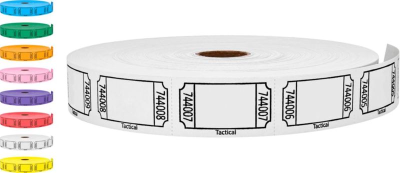 Boletos de Rifa Tacticai 2000 Rollo Único Blanco