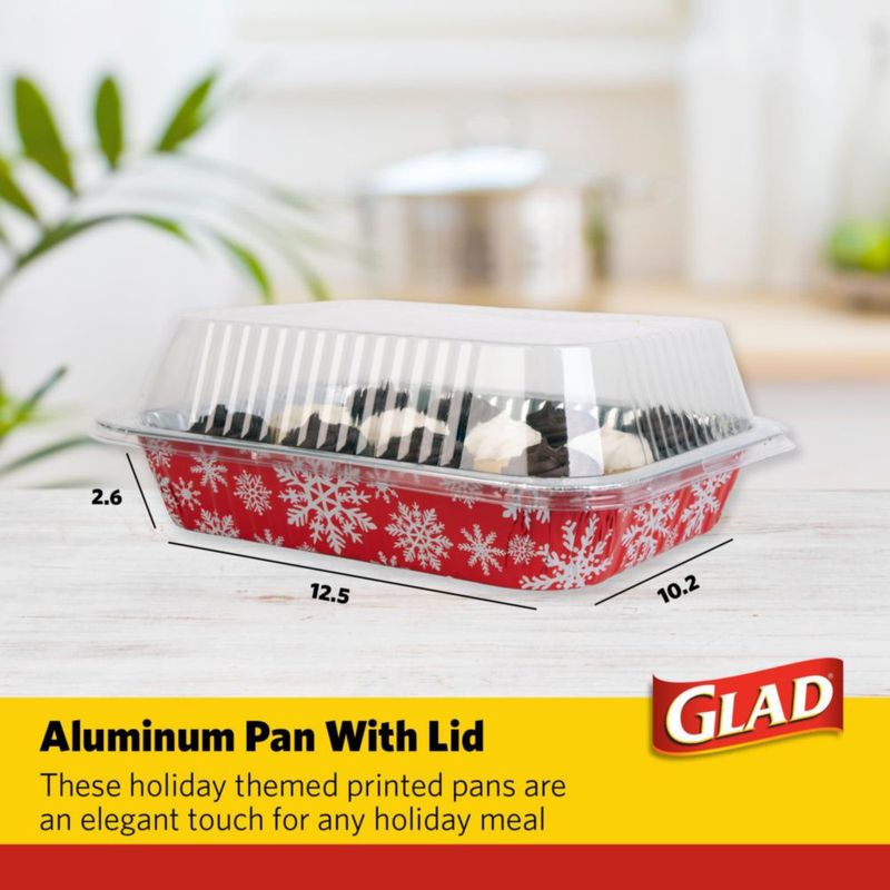 Bandeja para hornear Glad 31 × 26 cm paquete de 2 diseño copos de nieve