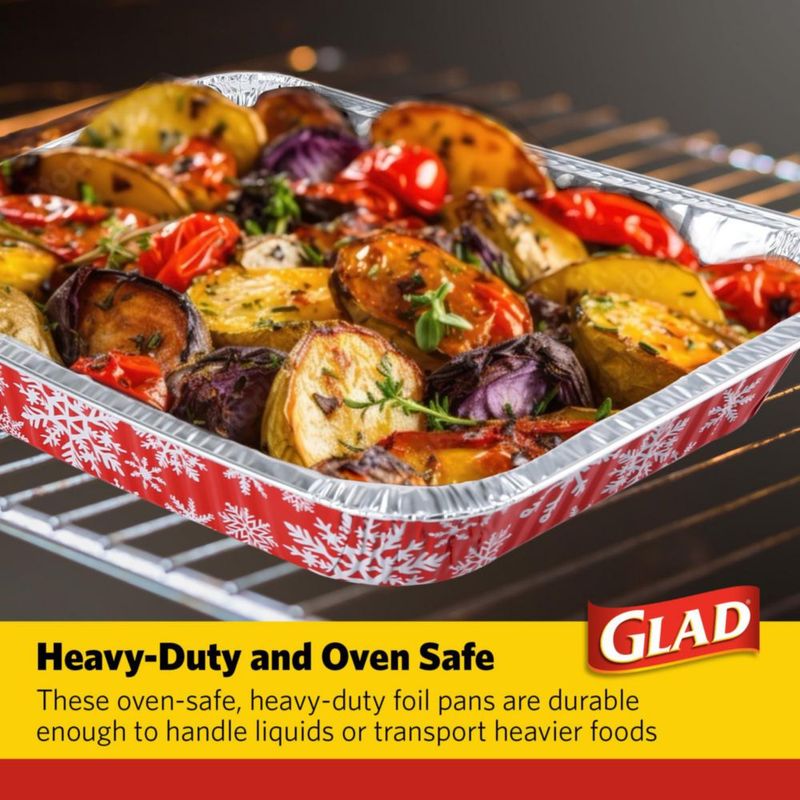 Bandeja para hornear Glad 31 × 26 cm paquete de 2 diseño copos de nieve