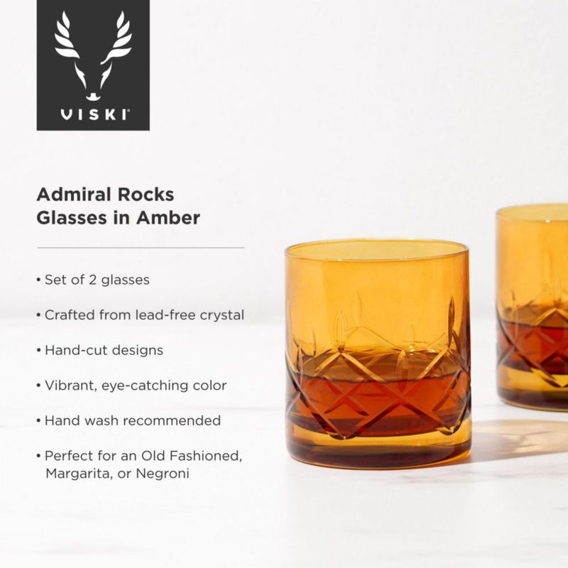 Vasos Old Fashioned Viski ámbar 330 ml (2 piezas)