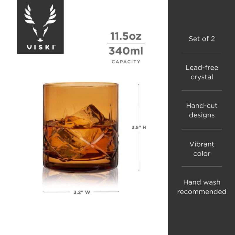 Vasos Old Fashioned Viski ámbar 330 ml (2 piezas)
