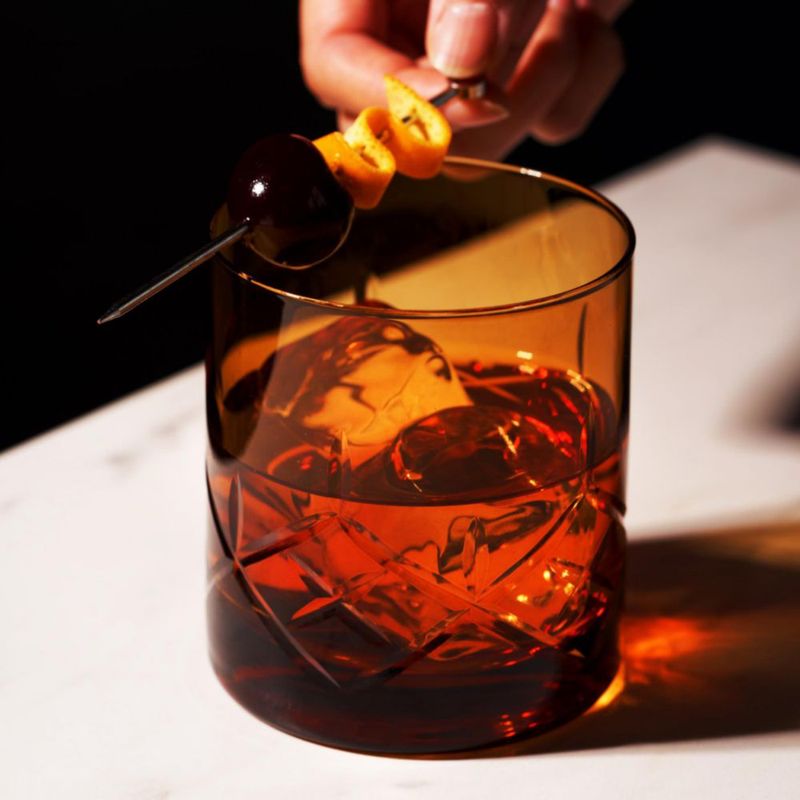 Vasos Old Fashioned Viski ámbar 330 ml (2 piezas)