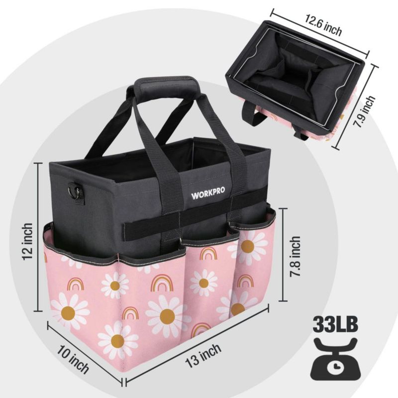 Bolsa de Herramientas WORKPRO 10 Bolsillos Rosa Floral