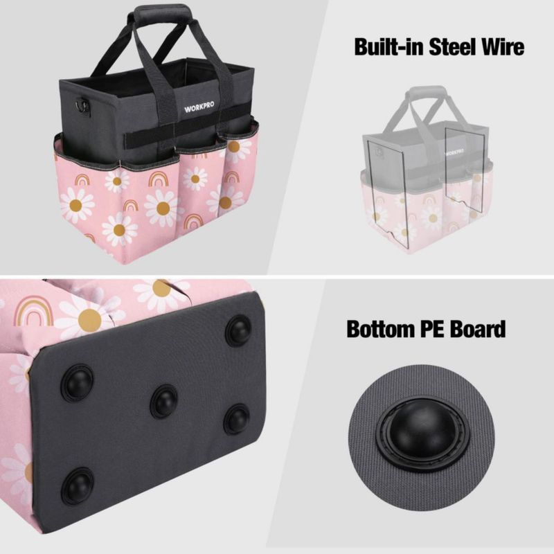Bolsa de Herramientas WORKPRO 10 Bolsillos Rosa Floral
