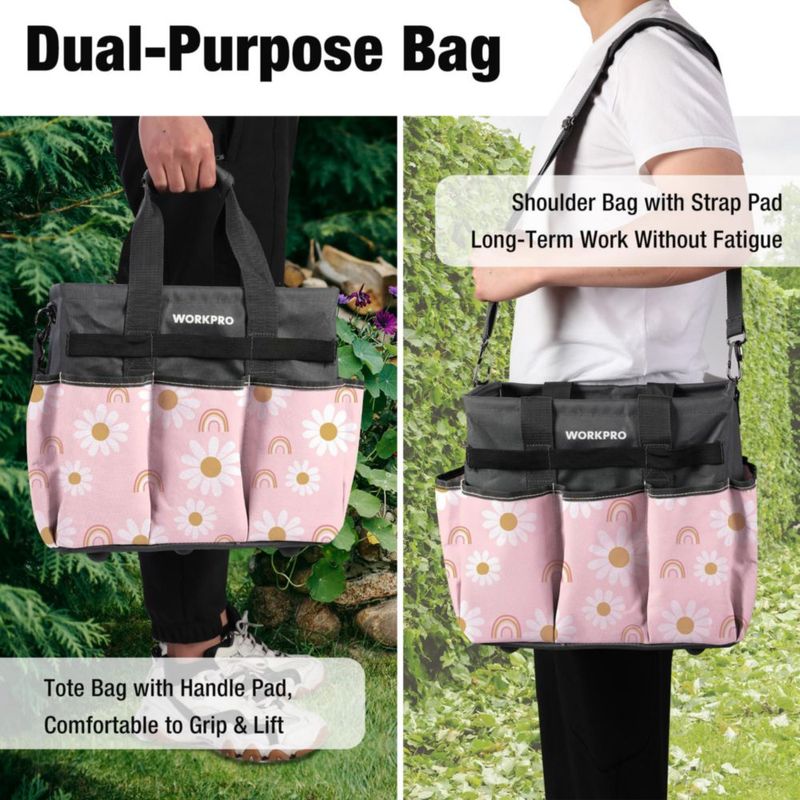 Bolsa de Herramientas WORKPRO 10 Bolsillos Rosa Floral