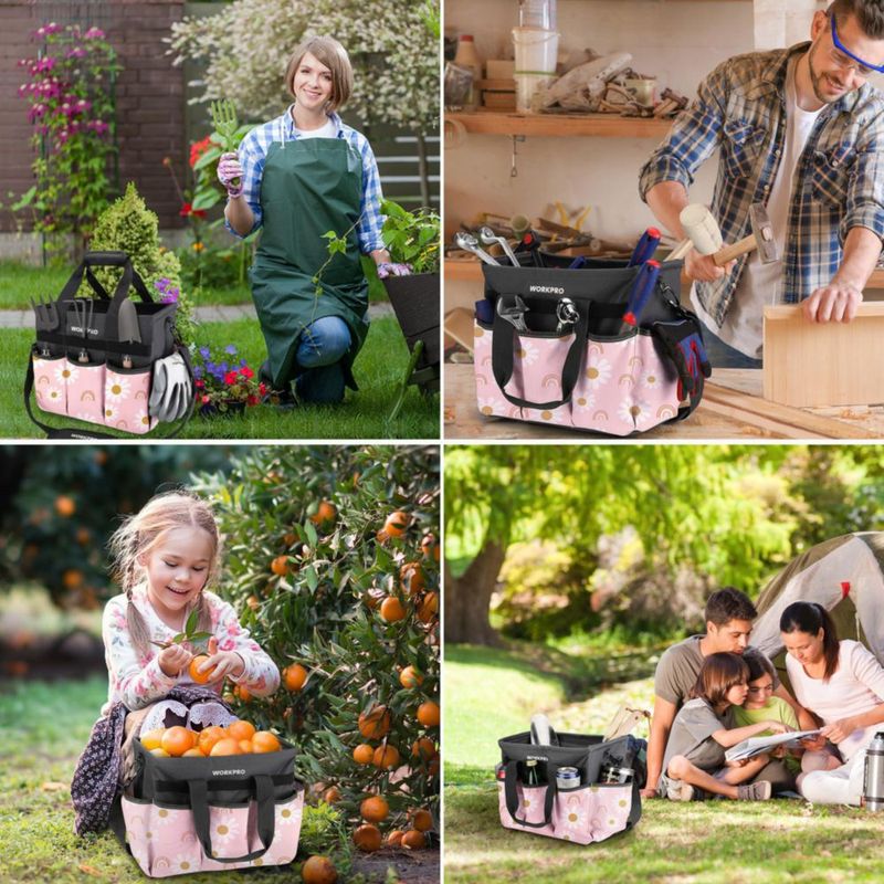 Bolsa de Herramientas WORKPRO 10 Bolsillos Rosa Floral