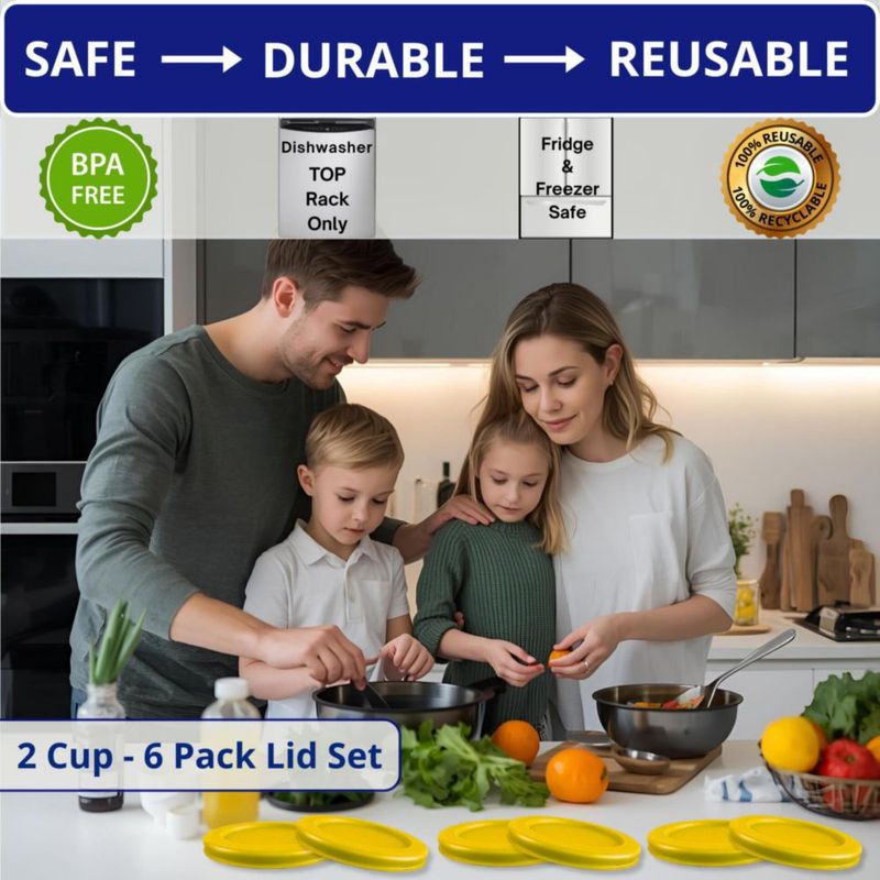 Tapa para Envase Klare Ware 2 Tazas Amarilla - Pack de 6