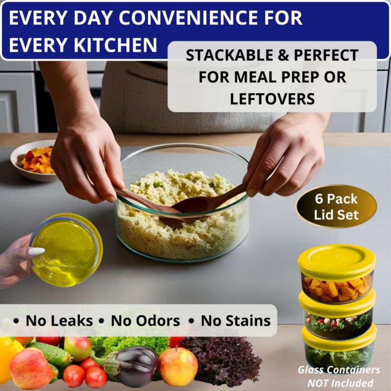 Tapa para Envase Klare Ware 2 Tazas Amarilla - Pack de 6