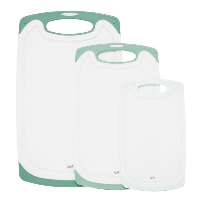 Tablas de cortar Glad – Set de 3 piezas color verde azulado aptas para lavavajillas