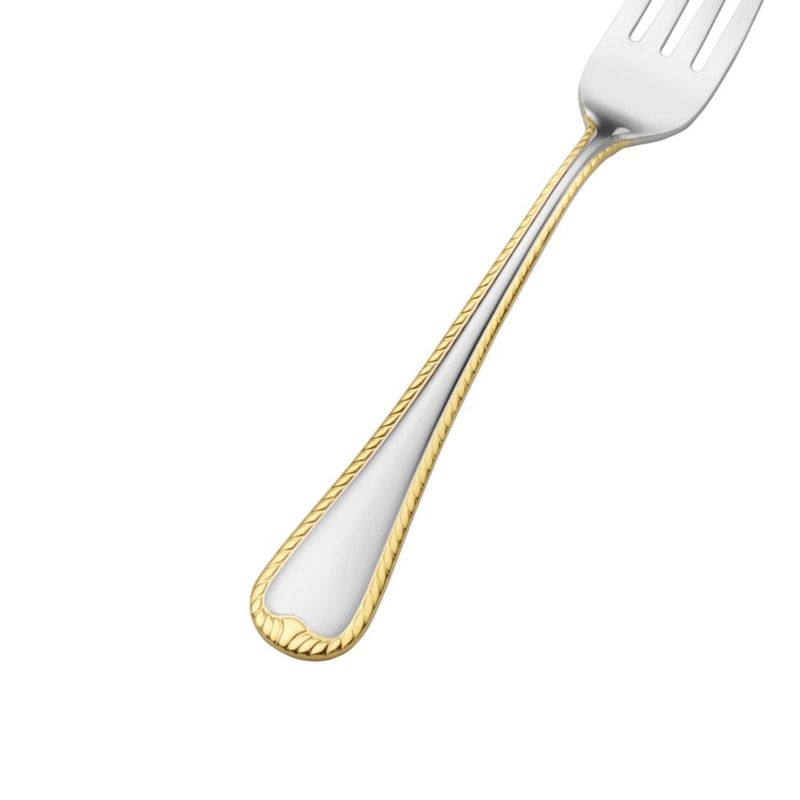 Cubertería Mikasa 65 piezas 18/10 con acentos dorados