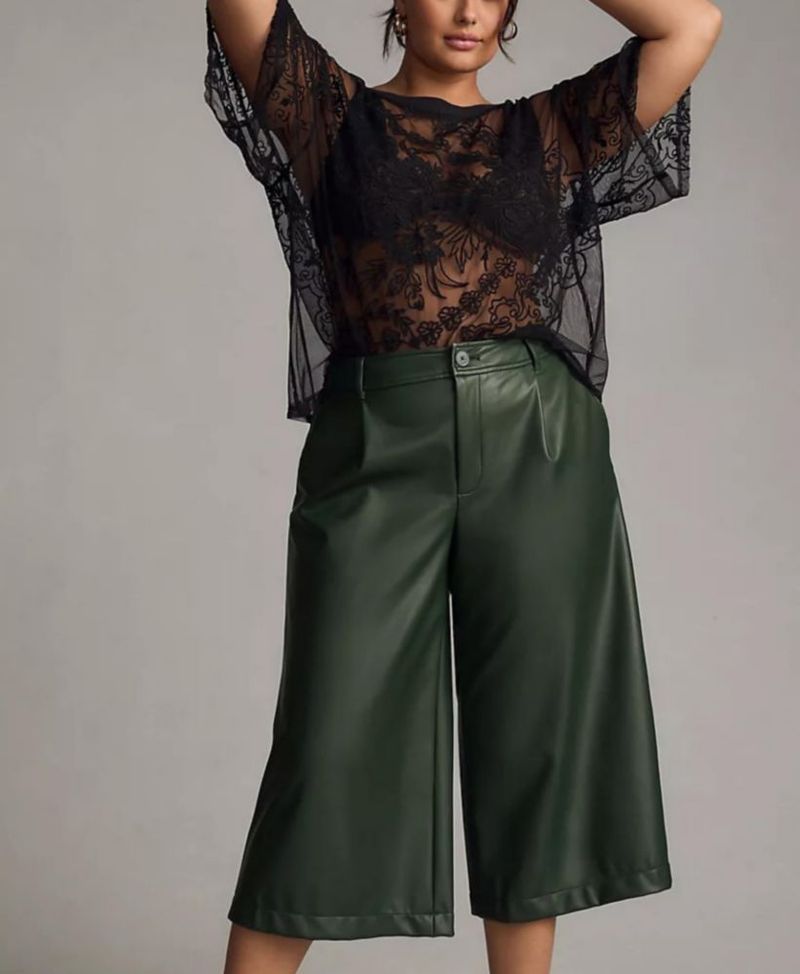 Blusa OPCAKM de encaje con manga corta y malla transparente negra talla XXL
