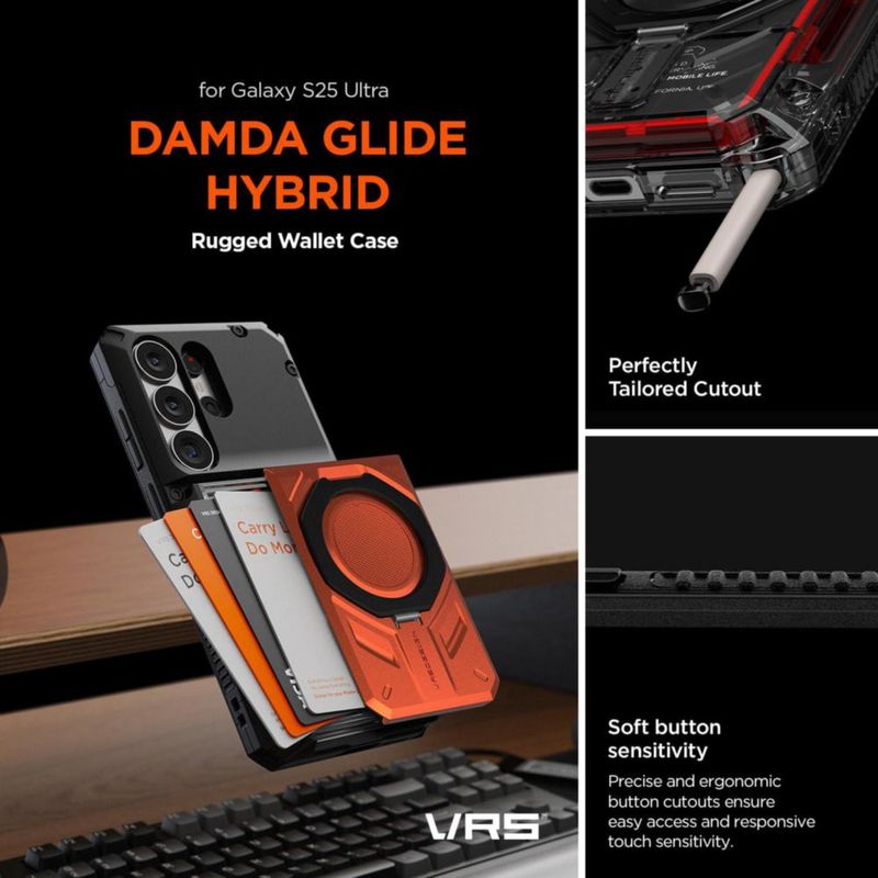 Funda VRS DESIGN Galaxy S25 Ultra Híbrida Negro Mate