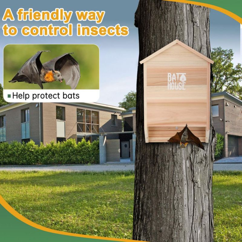 Casa de Murciélagos Sobalai 38 cm 2 Cámaras Madera de Cedro