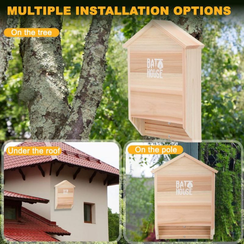 Casa de Murciélagos Sobalai 38 cm 2 Cámaras Madera de Cedro