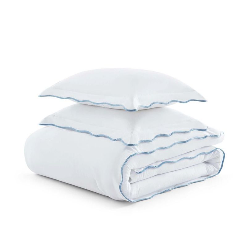 Martha Stewart - Juego de funda nórdica Queen con almohadones algodón percal