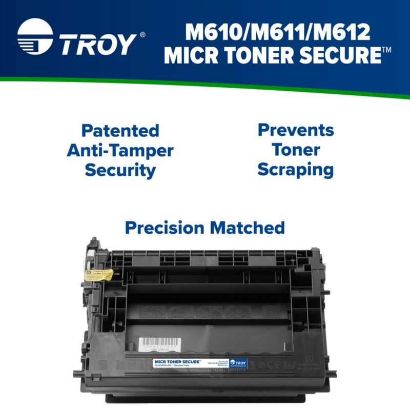 Tóner Láser TROY 02w1470a001 147a MICR Seguro Negro