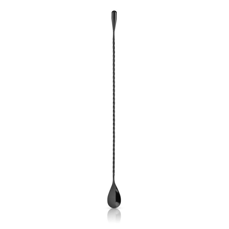 Cuchara de Bar Viski 40 cm Acero Inoxidable con Acabado Gunmetal y Mango Torcido