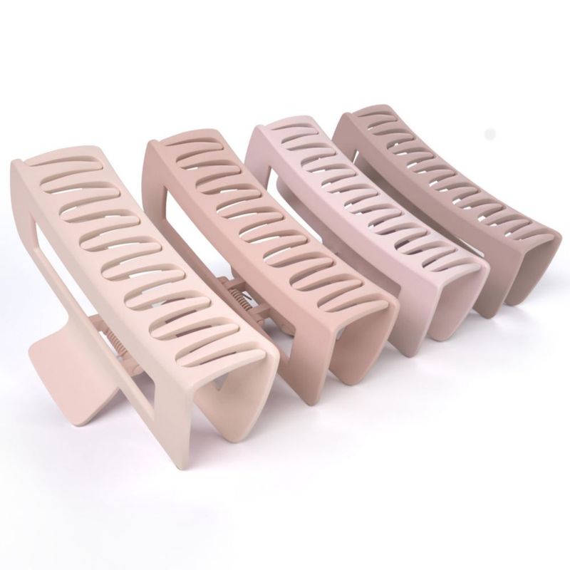 Pinza de pelo FRAMAR grande con acabado mate rosa – juego de 4