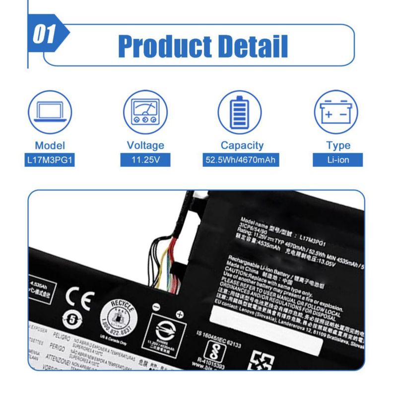 Batería para portátil Dentsing 1125 V 525 Wh Lenovo Legion