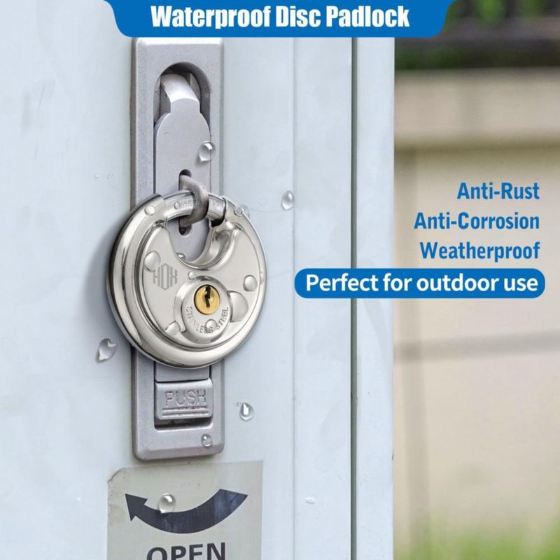 Candado de disco HOX 6 unidades con llave idéntica 7 cm