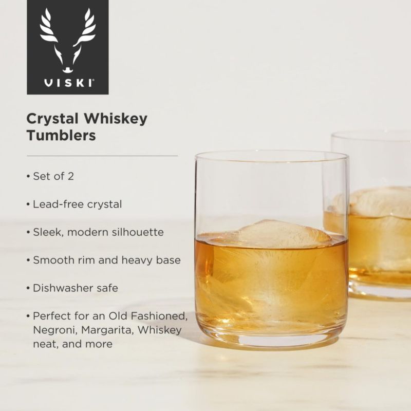 Juego de 2 vasos de whisky Viski 355 ml de cristal