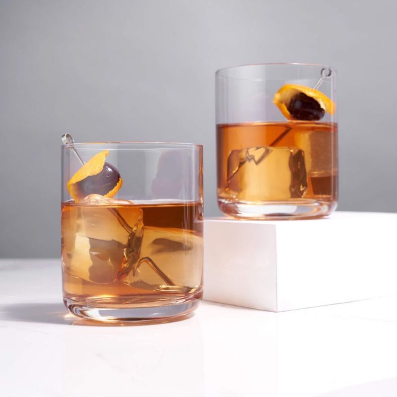 Juego de 2 vasos de whisky Viski 355 ml de cristal