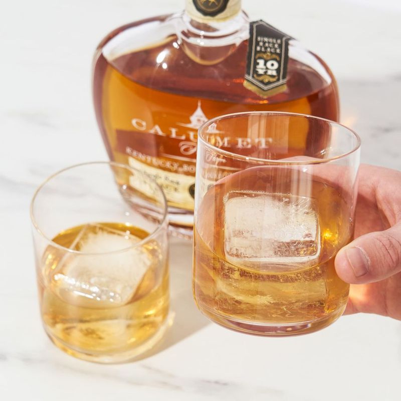 Juego de 2 vasos de whisky Viski 355 ml de cristal