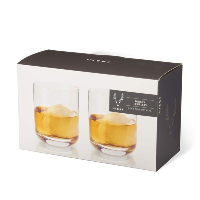 Juego de 2 vasos de whisky Viski 355 ml de cristal