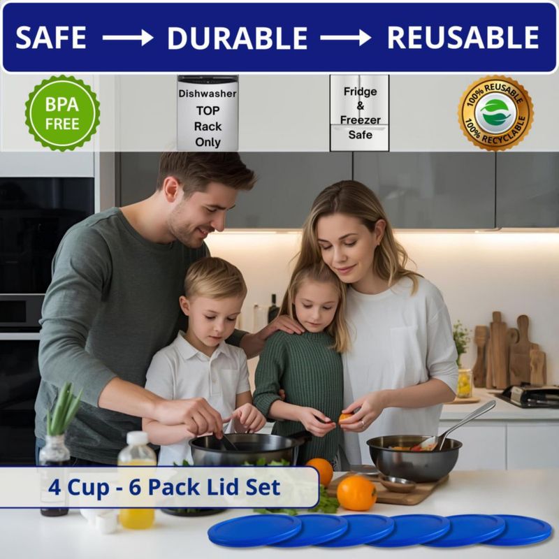 Tapas para Envases Klare Ware 950 ml Pack de 6 Azul
