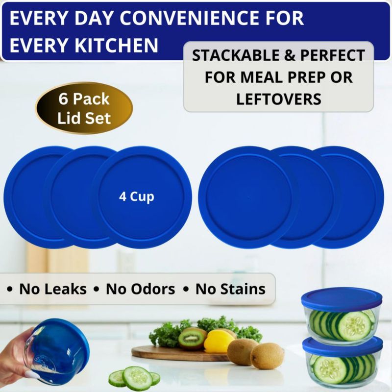 Tapas para Envases Klare Ware 950 ml Pack de 6 Azul