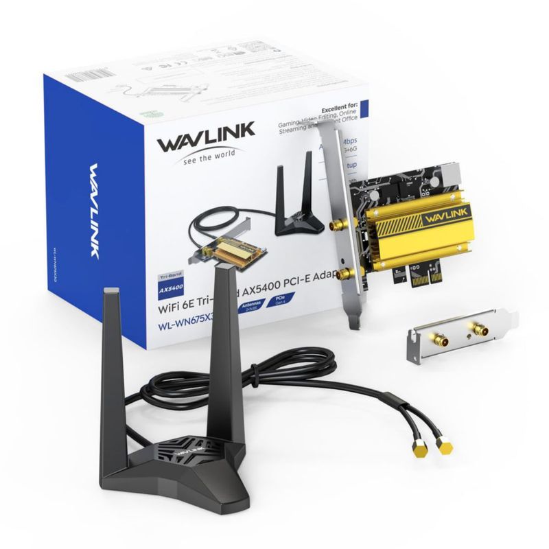 Tarjeta WiFi WAVLINK AXE5400 PCIe 6E con Bluetooth 5.3