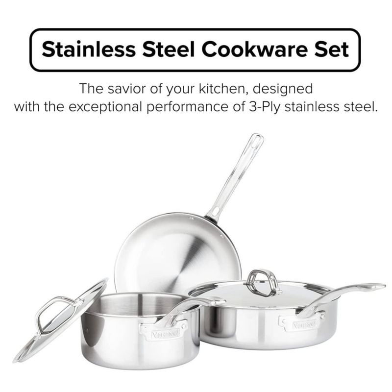 Juego de utensilios de cocina Viking de 5 piezas acero inoxidable apto para lavavajillas